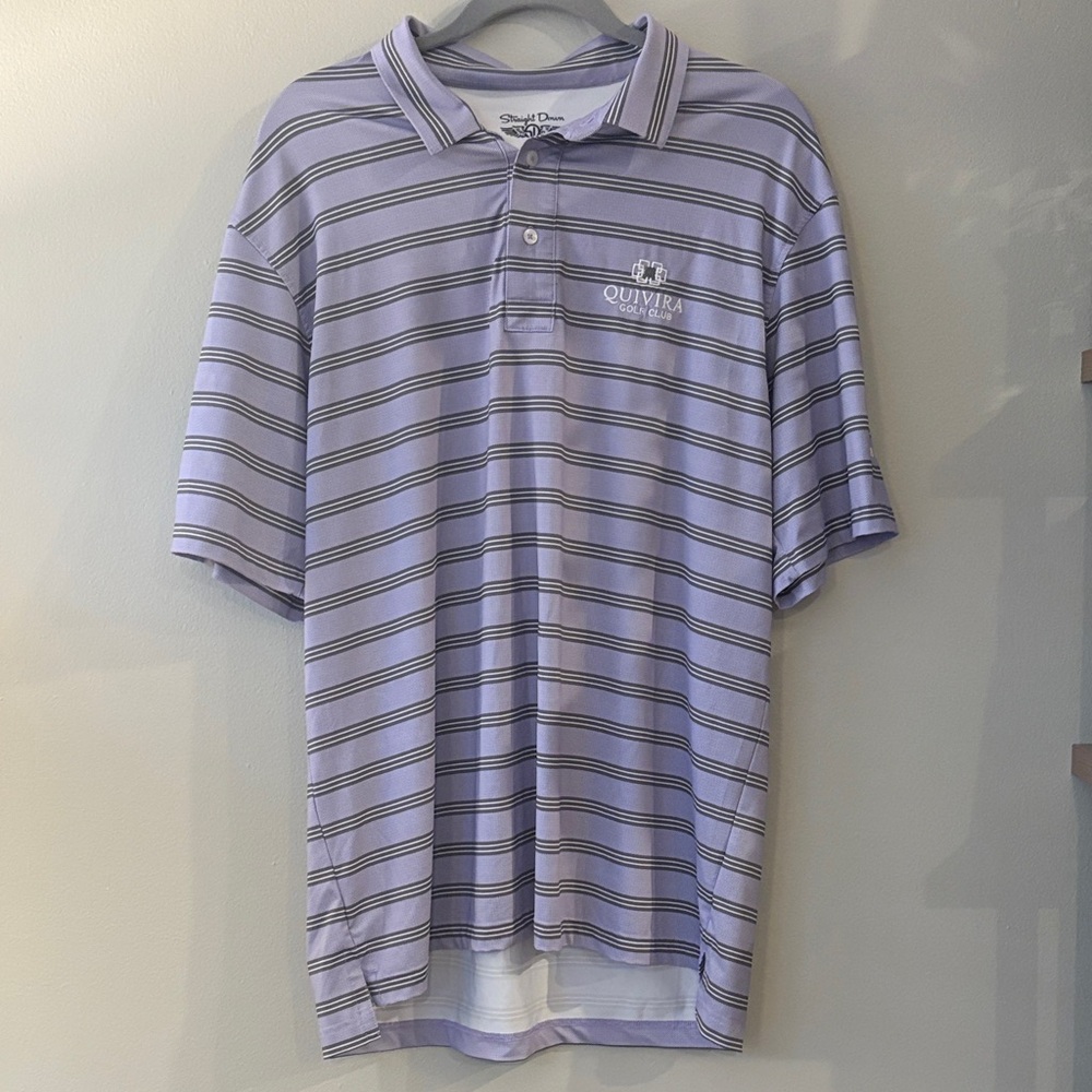 Quivira Men's Classic Striped Polo Shirt - Lavender